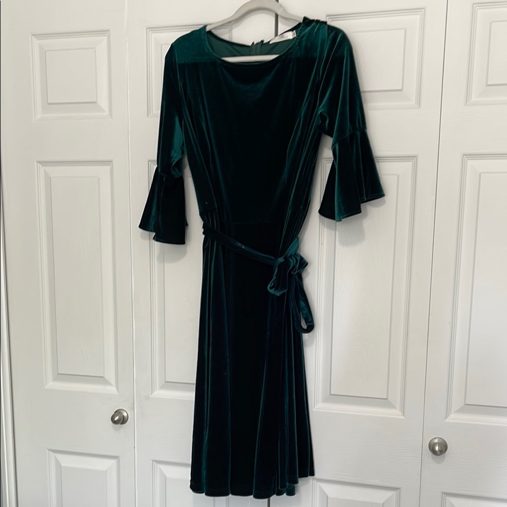 Elegant Green Velvet Dress